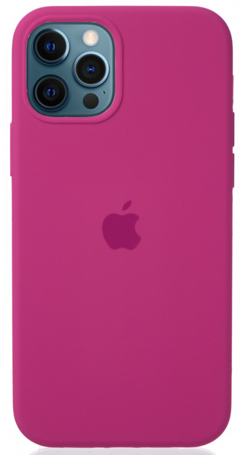 Чехол Silicone Case для iPhone 12/12 Pro темно-розовый в Тюмени
